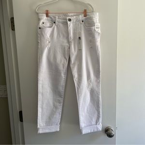 Kut from the Kloth White Boyfriend Jeans